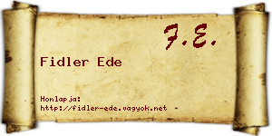 Fidler Ede névjegykártya